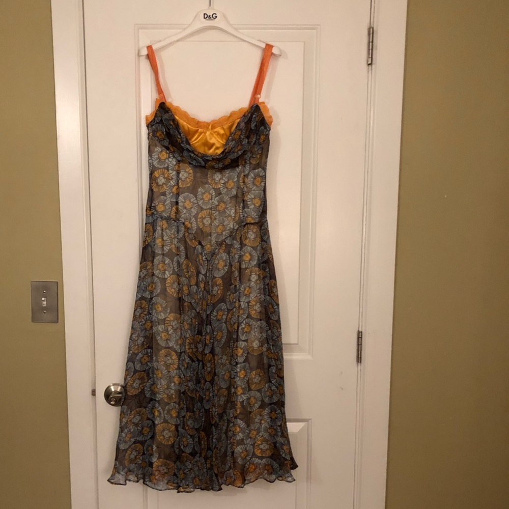 D&C Dolce & Gabbana Silk Strap Corset Dress Size 8
